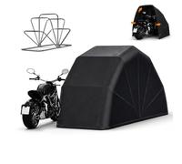 Abri Moto Haute Résistance, Structure Carrée 20mm en Acier Inoxydable, Garage Moto Pliable en Tissu 600D Étanche 2000mm, Protection Contre Pluie et Neige avec Verrou(Black,2.6 * 1.3 * 1.6M)