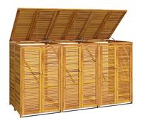 Abri Poubelle Extérieur, Cache Poubelle Abri pour Poubelle Conteneur pour Cache-Poubelle Abri à Poubelle Triple 210x89x117 cm Bois Massif d'acacia