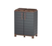 Abri Poubelles 2 Sacs Anthracite - Armoire Cache Poubelle de Tri Sélectif 68 x 37 x 90 cm Terrasse, Restaurant Art Plast Gris