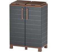 Abri Poubelles 2 Sacs Anthracite - Armoire Cache Poubelle de Tri Sélectif 68 x 37 x 90 cm Terrasse, Restaurant Art Plast Gris G
