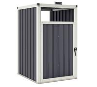 Abri pour 1 poubelle - Outsunny - 240L - porte avec poignée, couvercle relevable 180° - acier galvanisé, 73 x 81 x 122 cm gris