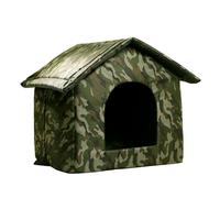 Abri pour Animaux de Compagnie, Maison Pliable pour Chat en Plein air, Bonne Grotte extérieure hivernisée, Protection de la pelouse du Jardin communautaire, unité d'alimentation des Animaux chauffée,