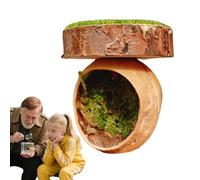 Abri pour araignée - Habitats de cachette d'araignée sautante magnétique, abri en bois fait à la main, accessoire magnétique, décoration naturelle pour reptile amphibien, maison de tarentule pour cage