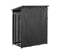 hillvert HI-FWR-17 Étagère pour bois de chauffage avec toit et toit Noir 135 x 70 x 165 cm 600 kg