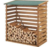 Abri-Bûches Couvert en Sapin à Toiture Bitumé 123 x 116 x 64 cm [en.casa]