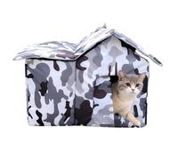 Abri pour chat - Coupe-vent avec rabats de porte - Abri d'hiver pour animal domestique | Pour balcon, jardin, parc, garage, grange, zone résidentielle, coin de rue