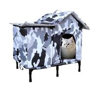 Abri pour Chat Extérieur | Imperméable ChauRésistant Au Vent - Abri pour Chaton Sauvage Extérieur Surélévé | pour Terrasse Balcon Jarin Parc Zone Résientielle Garage Grange Coin e Rue