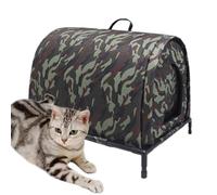 Abri pour Chat extérieur résistant aux intempéries Tente Isolée Imperméable | Avec base surélevée, maison de chat d'extérieur hivernale Pour Chaton Chiens Furet Raton Laveur Hive XL