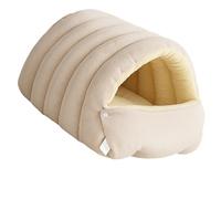 Abri pour chat fermé et lavable, rembourrage en coton doux, housse en velours, lit réducteur de stress, base antidérapante, décoration d'intérieur, pièce, lit de grotte fermé pour chat