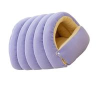 Abri pour chat fermé lavable Rembourrage en coton doux Housse en velours Lit réducteur de stress Base antidérapante Décoration de la maison Pièce Lit pour chat avec housse