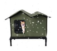 Abri pour chat fermé | Résistant aux intempéries, au vent et au froid, maison chaude pour chat sauvage, jardin, cour, parc, porche, garage, grange, ferme en plein air