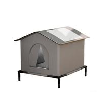 Abri pour chat isolé, maison d'extérieur résistante aux intempéries, niche pour chat doublée en polaire, hutte pour chat par temps froid, lit pour chat isolé en feuille d'aluminium