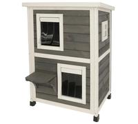 Kerbl Maison pour chat Family – Gris/Blanc – 57 x 55 x 80 cm