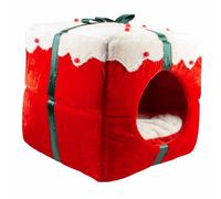 Abri pour chat maison cozy Duvoplus X-Mas Rouge 40x40x40 cm