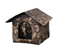 Abri pour chat | Niche chauffante robuste et imperméable pour chats errants, facile à assembler, maison pour chat extérieur ou intérieur Oxino