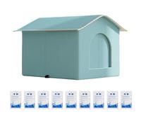 Abri pour chat, nid réfrigérant fermé, y compris 9 packs de glace, 1 oreiller nid double face, universel pour toutes les saisons, nid de glace spacieux, accessoires de pipi pour chats de petite