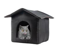 Abri pour chat pour l'extérieur, maison pour chat d'extérieur, Lit pour chiot chaud Condo résistant au froid, Maison troglodyte d'hiver pour animaux de compagnie, abri de couchage pour chats d'extérie