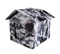 Abri pour chat résistant aux intempéries - Niche d'extérieur imperméable et coupe-vent avec design isolé, abri chaud pour chat pour garage, grange, terrasse, arrière-cour, jardin, parc, St
