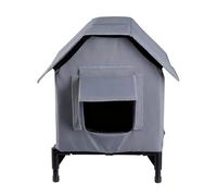 Abri pour chats en plein air : maison surélevée pour chats imperméable et | isolée, station d'alimentation en grotte sauvage | Extérieur hiver balcon, patio, jardin, patio, pelouse, route thermique