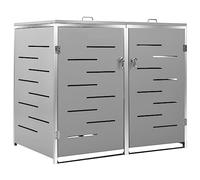 Abri pour deux poubelles 138x77,5x112,5 cm Inox
