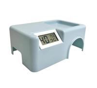 Abri pour gecko, avec capteur de température et d'humidité pour terrarium, décoration de terrarium, grotte d'amphibien, pour habitat d'aquarium, serpent, tortue, grenouille, amphibien, petit animal
