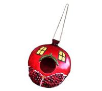 Abri pour Oiseaux en Résine Rouge, Ambiance Noël, Forme | Décoration Rustique et Élégante pour Arbre ou Cour, Surface Lisse, Refuge Confortable Adapté aux Petits Oiseaux