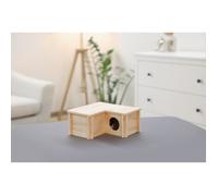 Abri pour petits rongeurs - Kerbl - Modèle 3 chambres - Beige - Toit amovible - Montage simple - KERBL