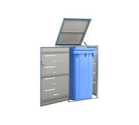Abri pour Quatre Poubelles Cache-poubelle Jardin Patio Acier Galvanisé vidaXL