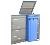 vidaXL Abri pour poubelle 69x77.5x115 cm Inox, Acier inoxydable, Bleu ciel