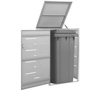 Abri pour poubelle 69x77,5x112,5 cm Inox Gris G