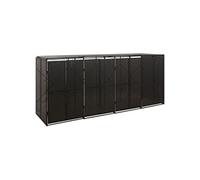 Vidaxl Abri Pour Poubelle Quadruple Noir 274x80x117 Cm Résine Tressée