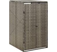 Abri pour poubelles 1 tonne gris 70x80x117 cm Poly rotin