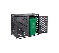 VEVOR Abri pour poubelles horizontal 2 x 240 L étanche verrouillable avec couvercle à chaîne