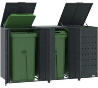 Abri pour poubelles 3 tonnes anthracite 207x79x117 cm acier