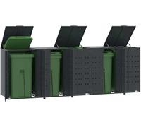 Abri pour poubelles 5 tonnes anthracite 345x79x117 cm acier