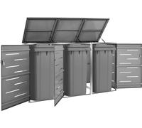 Abri pour poubelles pour 3 tonnes 207x77,5x115 cm acier inoxydable