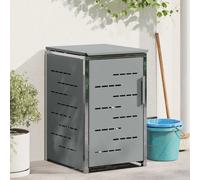 Abri pour poubelles roulantes Acier inoxydable Support de bac de jardin vidaXL v