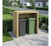 Abri pour poubelles roulantes Bois de pin imprégné Stockage jardin vidaXL vidaXL