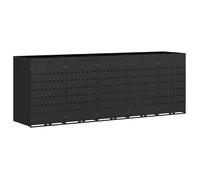 Abri pour poubelles - vidaXL - Extensible - Acier revêtu de poudre - 340x77,5x121,5 cm - Noir - Ventilé