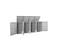 Abri pour quatre poubelles 276,5x77,5x112,5 cm Inox