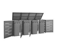 Abri pour Quatre Poubelles Cache-poubelle Jardin Patio Acier Galvanisé vidaXL