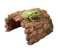 Abri pour Reptiles - Plate-Forme De Reste En Résine 17x19x11 Cm Grande Format, Conception De Terrain Naturel, Accessoire De Boîtier | Structure De Retraite D'Aquarium Sûre Pour Barbe, Geckos
