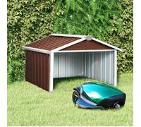 Abri pour robot tondeuse - vidaXL - 92x97x63 cm - Acier galvanisé - Brun - Surface au sol 79x85 cm