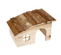 Abri pour rongeurs à toit en pente en bois Duvoplus Lodge Beige 20x13x12 cm