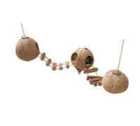 Abri pour rongeurs Ebi Coconut avec échelle et corde Globehouse Marron 35,5x13,5x16 cm
