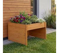 Garage pour Robot Tondeuse avec bac à Plantes HWC-Q17 50x70x80 cm Naturel