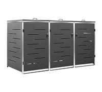 vidaXL Abri pour trois poubelles 207x77,5x115 cm Inox 149556