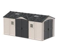 Abri PVC DARK GREY Apex 11,95m² - kit fondation, 2 fenêtres, 2 puits de lumière - Gris