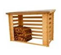 Abri range-bûches fermé et esthétique 1.90 m² avec structure de bois Habrita rb2311 bois G