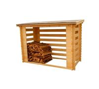 Abri range-bûches fermé et esthétique 1.90 m² avec structure de bois rb2311